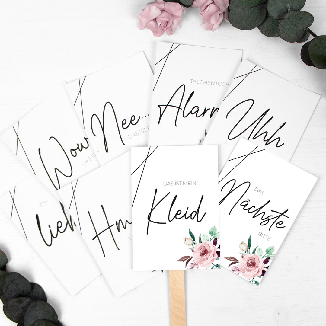 Brautkleid Anprobe Postkarten Set 8 Stück A6 Karten zur Hochzeit Say Yes To The Dress Elegant