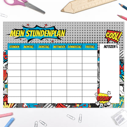 Schultüte aus Stoff mit Wunschname - Comic - 70 cm