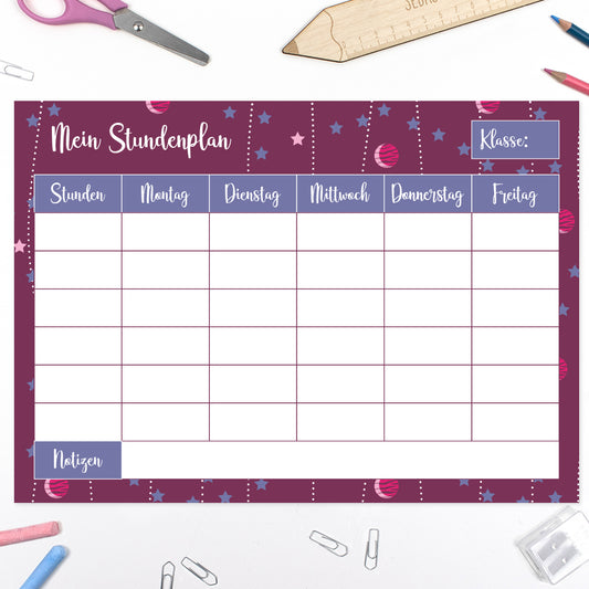 Stundenplan - "Deine Schultüte" - Mädchen - Modell 3