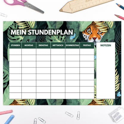 Schultüte aus Stoff mit Wunschname - Dschungeltiger - 70 cm