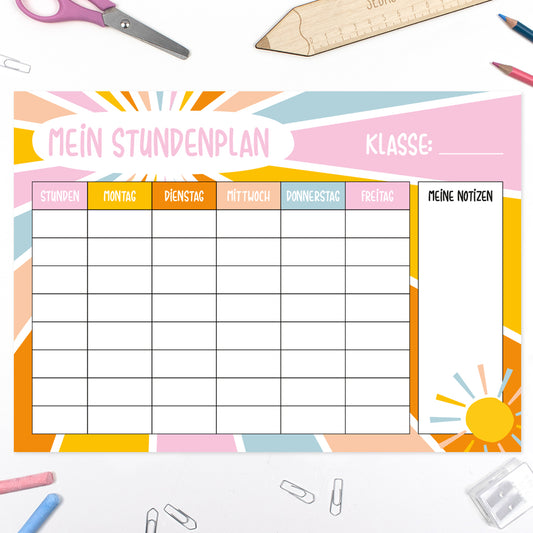 Schultüte aus Stoff mit Wunschname - Hello Sunshine - rosa - 70 cm