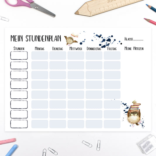 Schultüte aus Baumwolle mit Wunschname - Kleine Eule - 70 cm