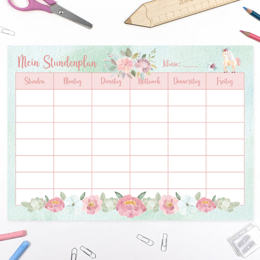 Schultüte aus Baumwolle mit Wunschname - Lovely Unicorn - 70 cm