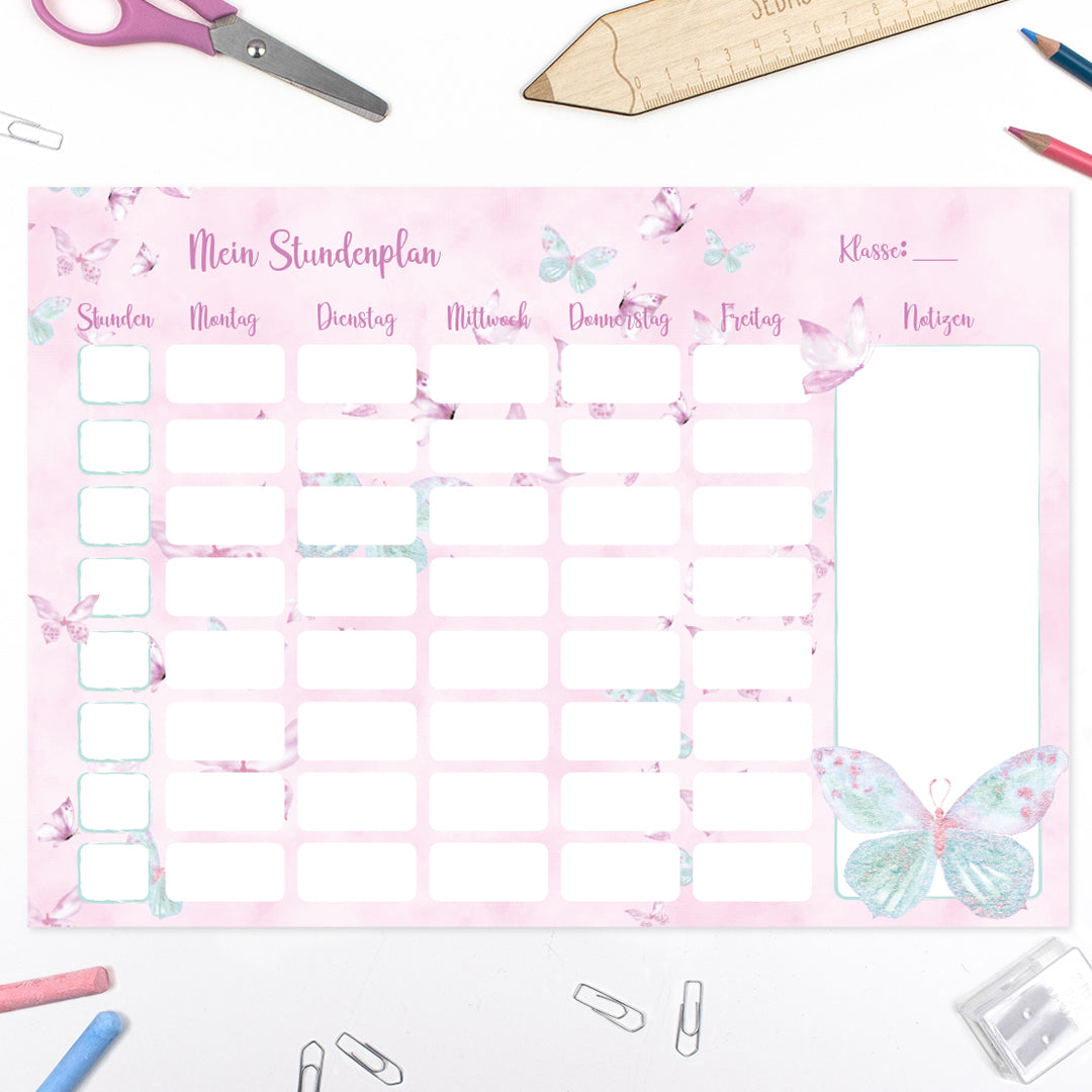 Schultüte aus Baumwolle mit Wunschname - Magical Butterlflies - 70 cm