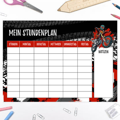 Schultüte aus Baumwolle mit Wunschname - Motorcross - 70 cm