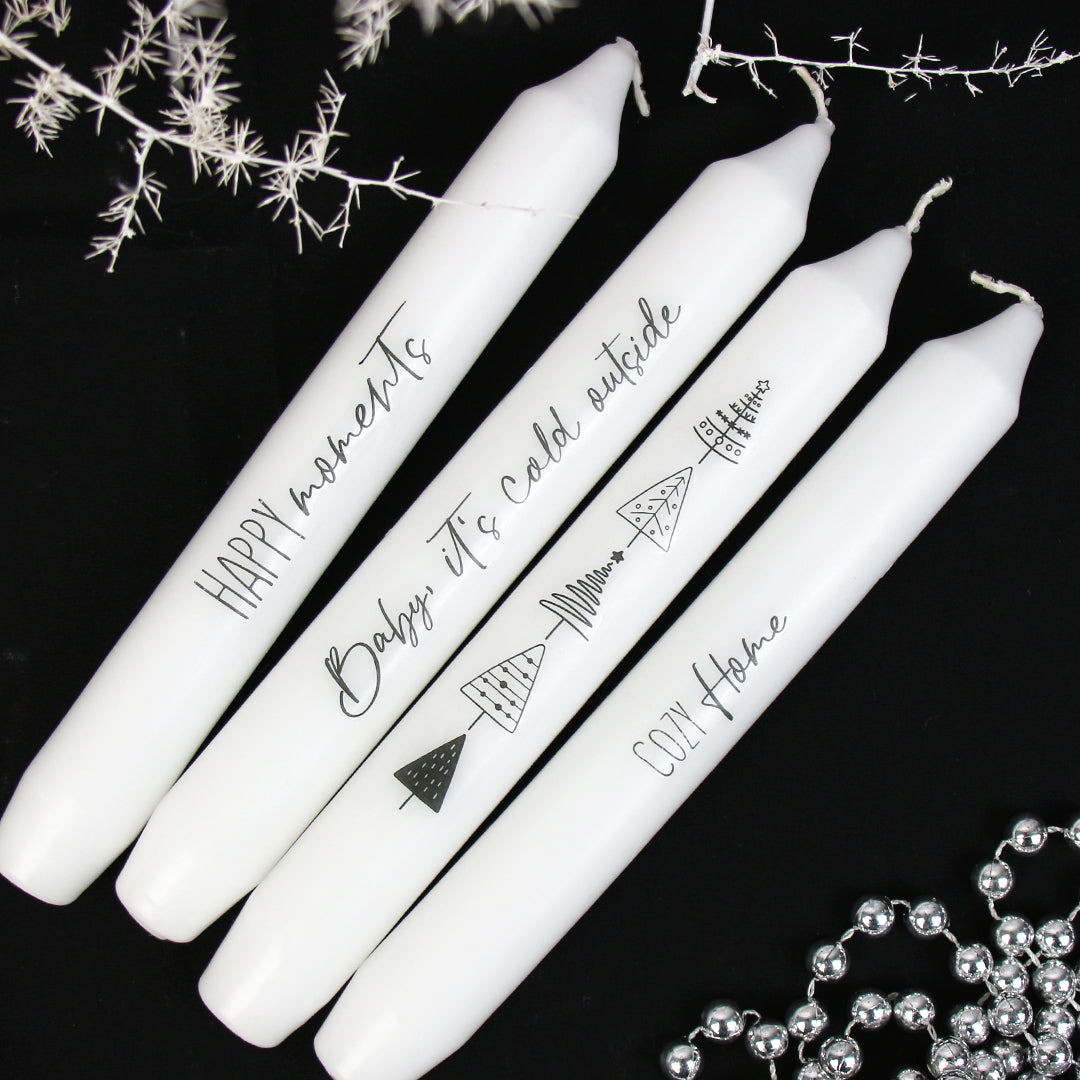 Set "Black ´N White" | Kerzen | 4 Stk.