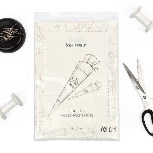 Schnittmuster aus Papier für Schultüte 70 cm