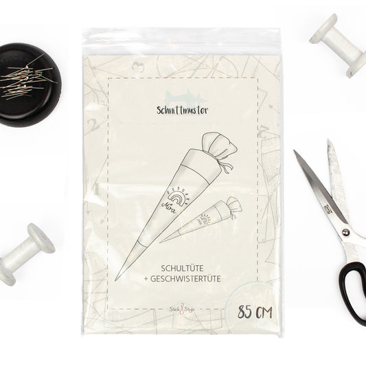 Schnittmuster aus Papier für Schultüte 85 cm