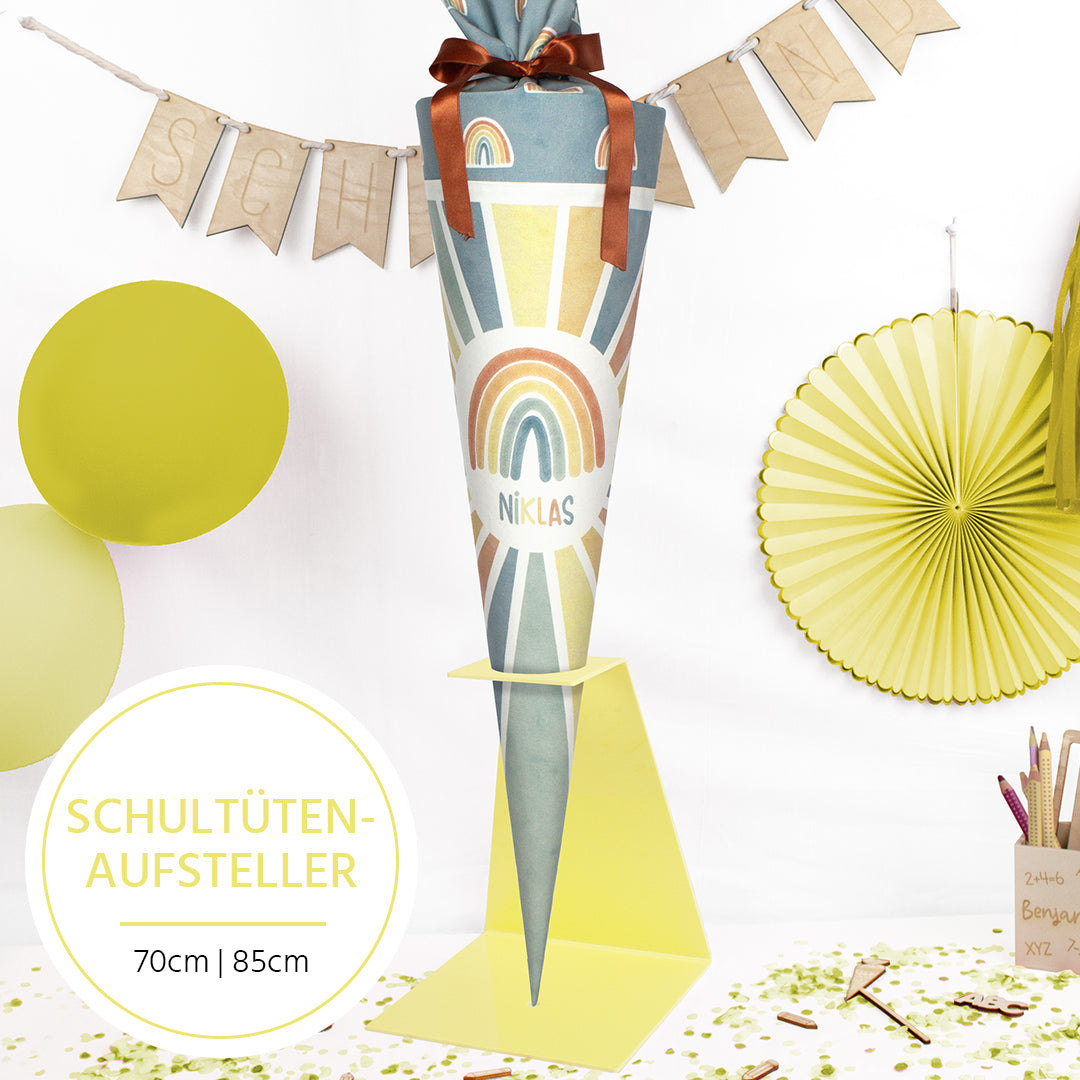 Schultüten Aufsteller 70 cm / 85 cm - gelb