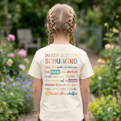 Schulkind T-Shirt Mutmacher Geschenk zur Einschulung Shirt für Mädchen und Jungen zum Schulanfang