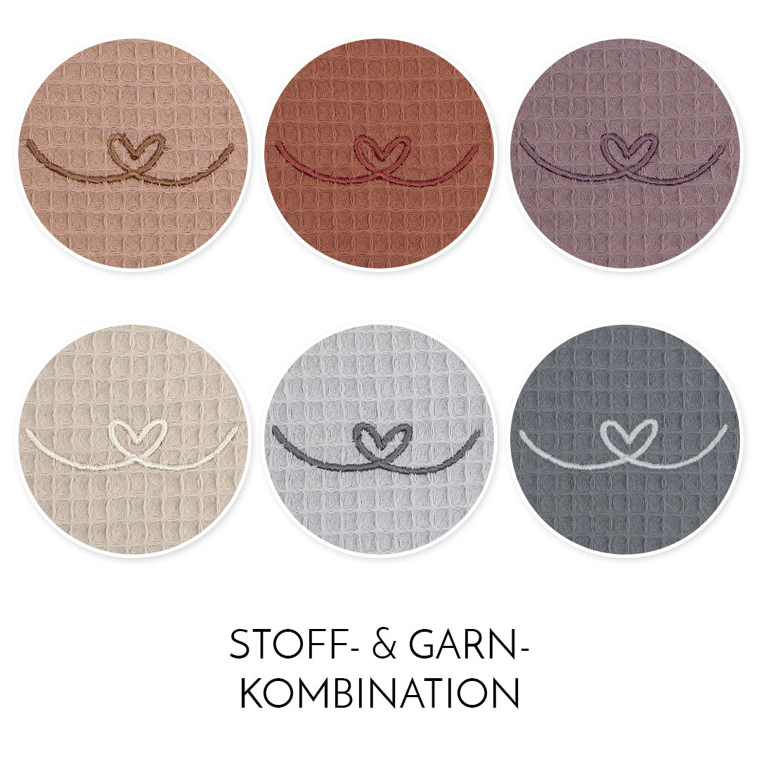 Stillkissen Set Kissen inkl. Bezug XXL Wunschname bestickt Seitenschläferkissen 190 cm Waffelpiqué 100% Baumwolle Boho