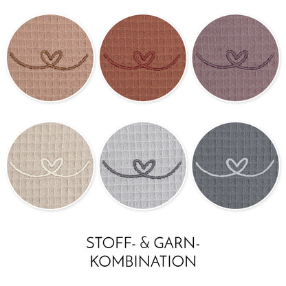 Stillkissen Set Kissen inkl. Bezug XXL Wunschname bestickt Seitenschläferkissen 190 cm Waffelpiqué 100% Baumwolle Boho