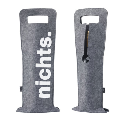 Geschenkverpackung für Wein 2er Set Flaschentasche Geschenktasche für Weinflaschen aus Filz Geschenktüte Weihnachten Oh Tannenbaum / Nichts - grau