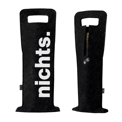 Geschenkverpackung für Wein 2er Set Flaschentasche Geschenktasche für Weinflaschen aus Filz Geschenktüte Weihnachten Oh Tannenbaum / Nichts - schwarz