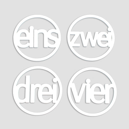 Adventskranz Zahlen Holz Anhänger 1-4 für Kerzen Adventszahlen Schreibmaschine schwarz/weiß