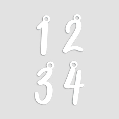 Adventskranz Zahlen Holz Anhänger 1-4 für Kerzen Adventszahlen Verspielt schwarz/weiß