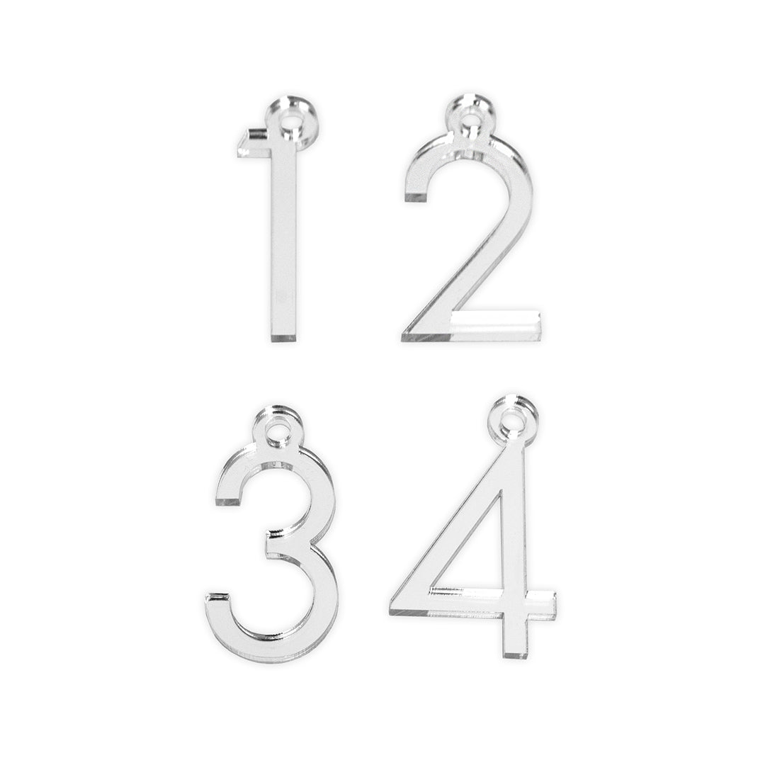 Adventskranz Zahlen Holz Anhänger 1-4 für Kerzen Adventszahlen Modern Silber/Roségold