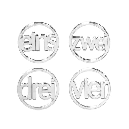 Adventskranz Zahlen Holz Anhänger 1-4 für Kerzen Adventszahlen Schreibmaschine Silber/Roségold