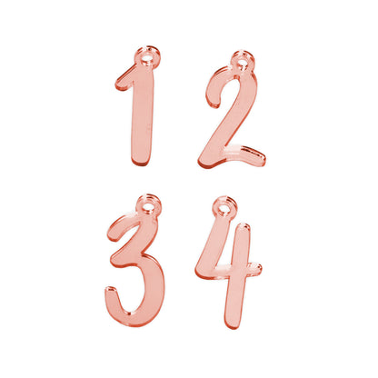 Adventskranz Zahlen Holz Anhänger 1-4 für Kerzen Adventszahlen Verspielt Silber/Roségold