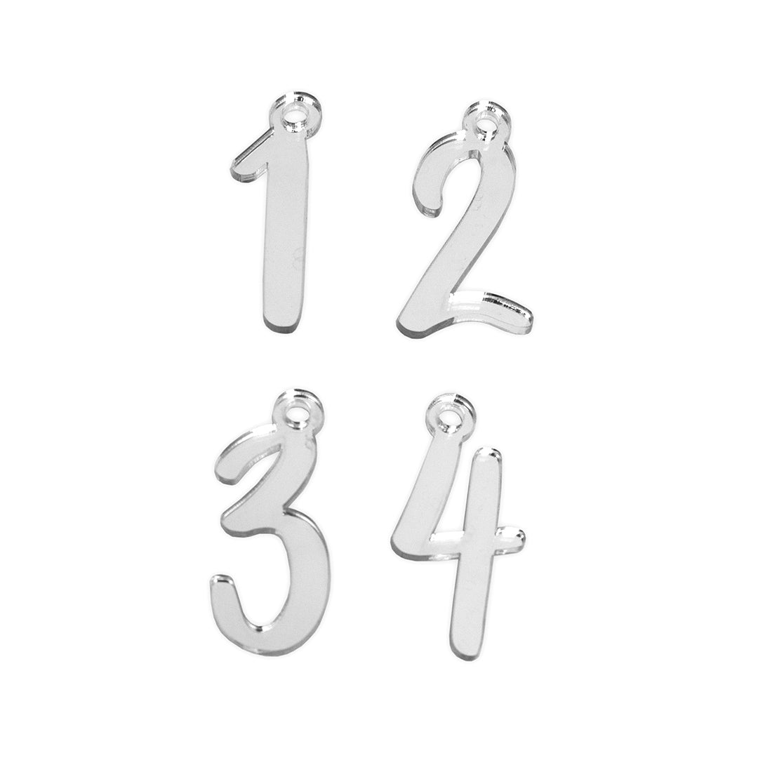 Adventskranz Zahlen Holz Anhänger 1-4 für Kerzen Adventszahlen Verspielt Silber/Roségold