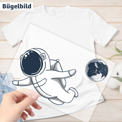 Bügelbild - Schulkind - Wunschname & Wunschjahr - Astronaut