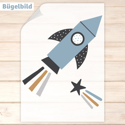 Bügelbild - Schulkind - Wunschname & Wunschjahr - Fly me to the Moon