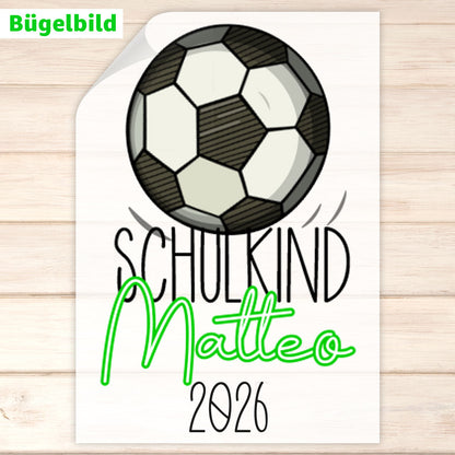 Bügelbild - Schulkind - Wunschname & Wunschjahr - Fußballchampion