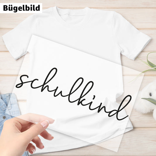 Bügelbild - Schulkind - geschwungen