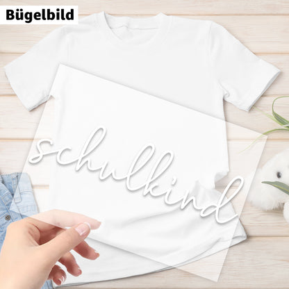 Bügelbild - Schulkind - geschwungen