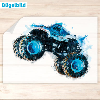 Bügelbild - Schulkind - Wunschname & Wunschjahr - Monstertruck