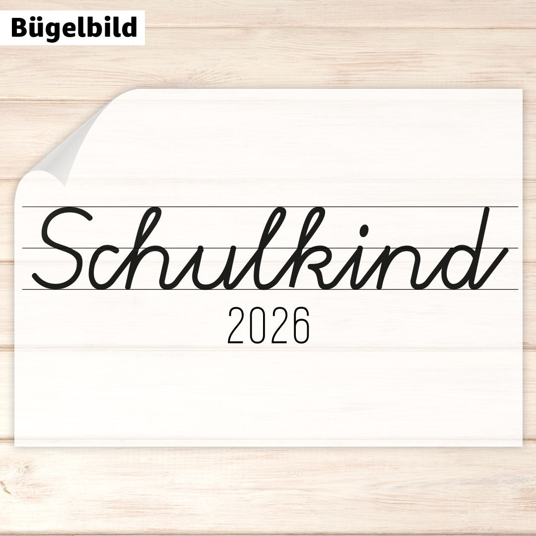 Bügelbild - Schulkind - Schreibschrift