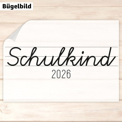Bügelbild - Schulkind - Schreibschrift
