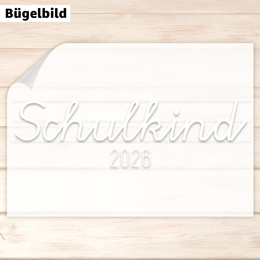 Bügelbild - Schulkind - Schreibschrift