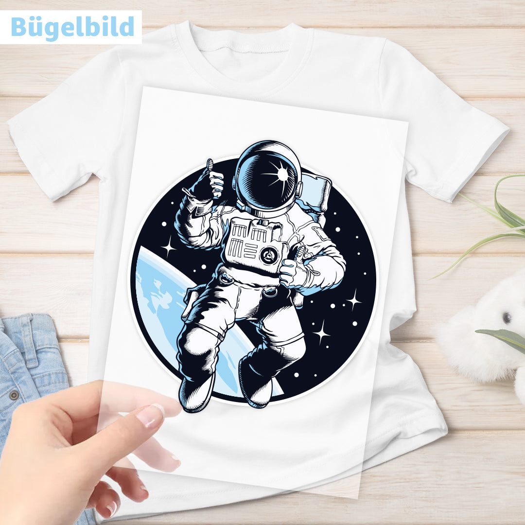 Bügelbild - Schulkind - Wunschname & Wunschjahr - Space Astronaut