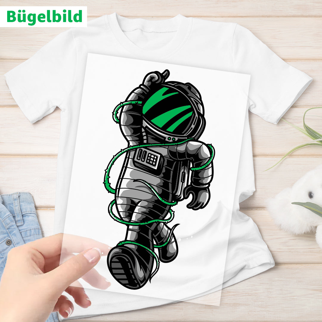 Bügelbild - Schulkind - Wunschname & Wunschjahr - Weltraumabenteuer