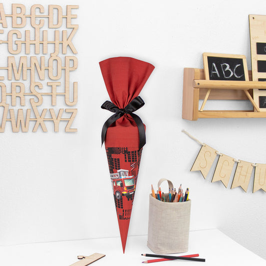 Geschwister Schultüte auch DIY aus Stoff - Feuerwehr 112