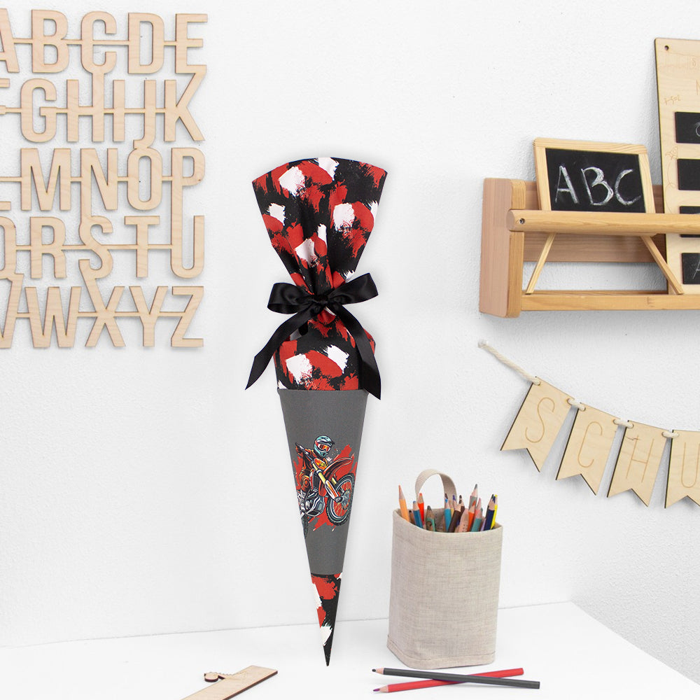 Geschwister Schultüte auch DIY aus Stoff - Motorcross