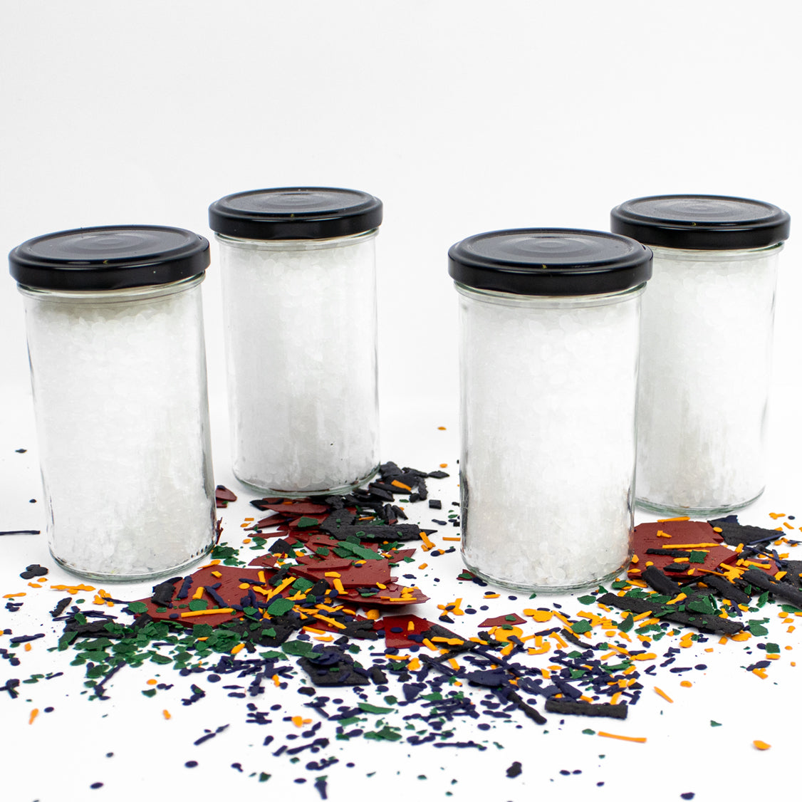 4er Set - Gläser mit Kerzenwachs (135g pro Glas)