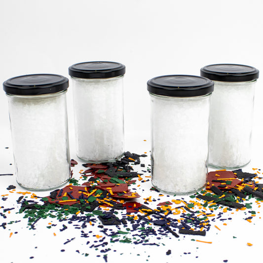 4er Set - Gläser mit Kerzenwachs (135g pro Glas)