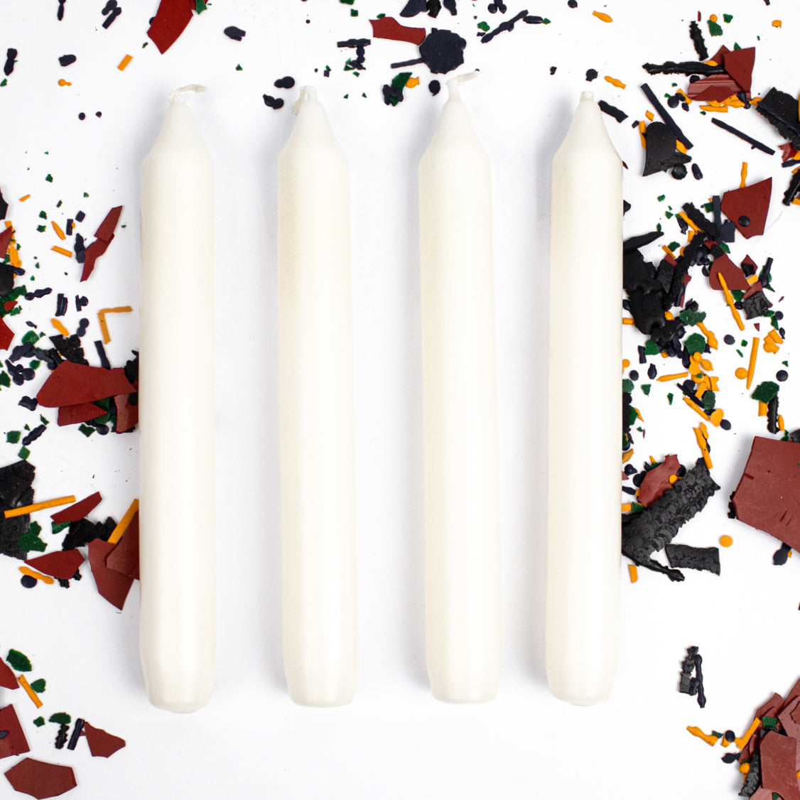 4er Set - Kerzen weiß