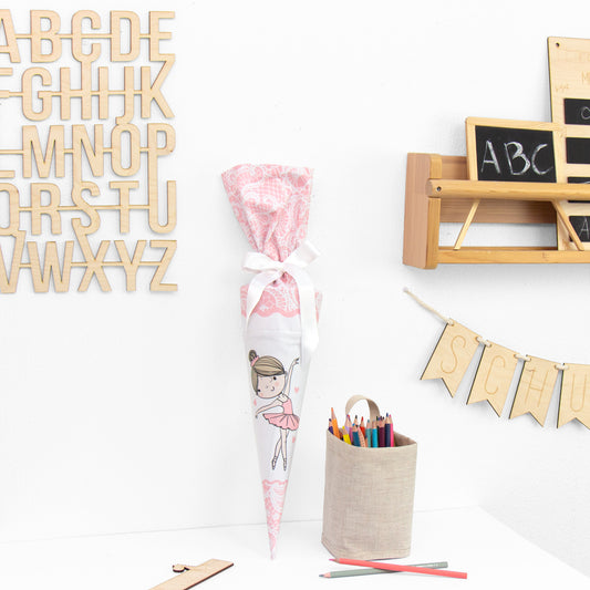 Geschwister Schultüte auch DIY aus Stoff - Ballerina