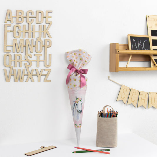 Geschwister Schultüte auch DIY aus Stoff - Blumenpferd