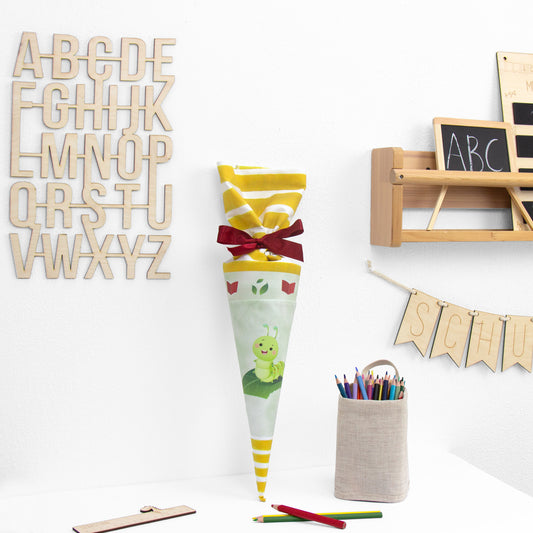 Geschwister Schultüte auch DIY aus Stoff - Bücherwurm