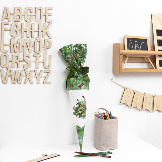 Geschwister Schultüte auch DIY aus Stoff - Dinodschungel