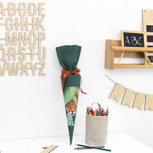 Geschwister Schultüte auch DIY aus Stoff - Dschungeltiger