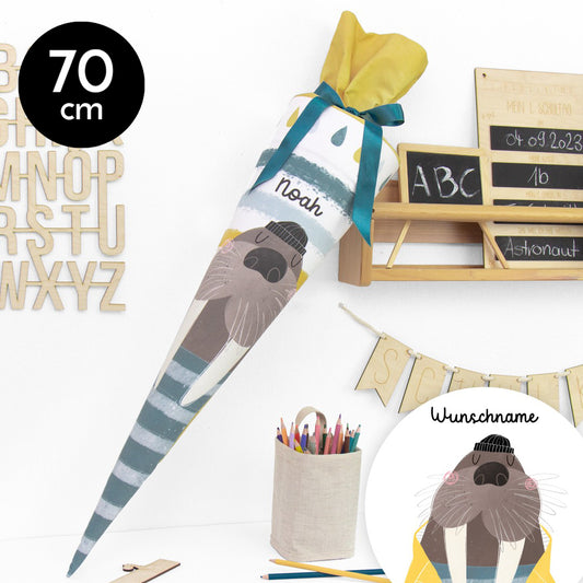 Schultüte aus Baumwolle mit Wunschname - Hamburger Jungs - 70 cm