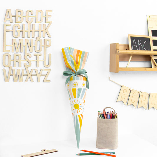 Geschwister Schultüte auch DIY aus Stoff - Hello Sunshine - pistazie