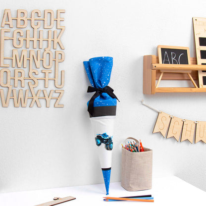 Geschwister Schultüte auch DIY aus Stoff - Monstertruck