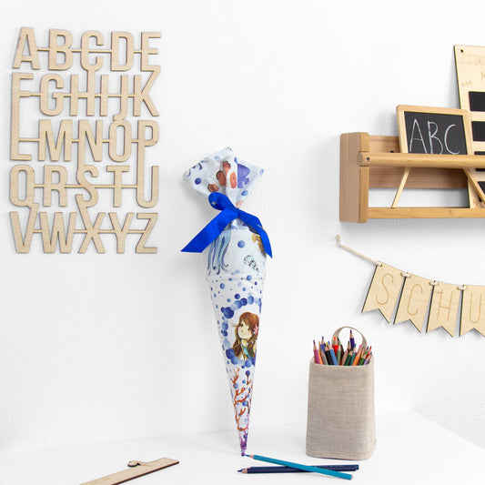 Geschwister Schultüte auch DIY aus Stoff - Sealife Mermaid