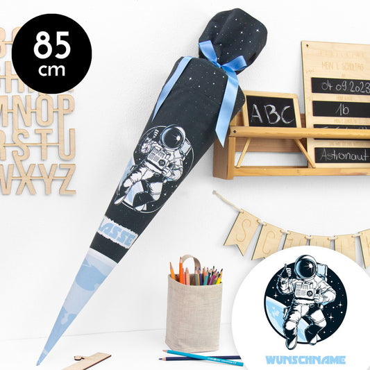 Schultüte aus Baumwolle mit Wunschname - Space Astronaut - 85 cm